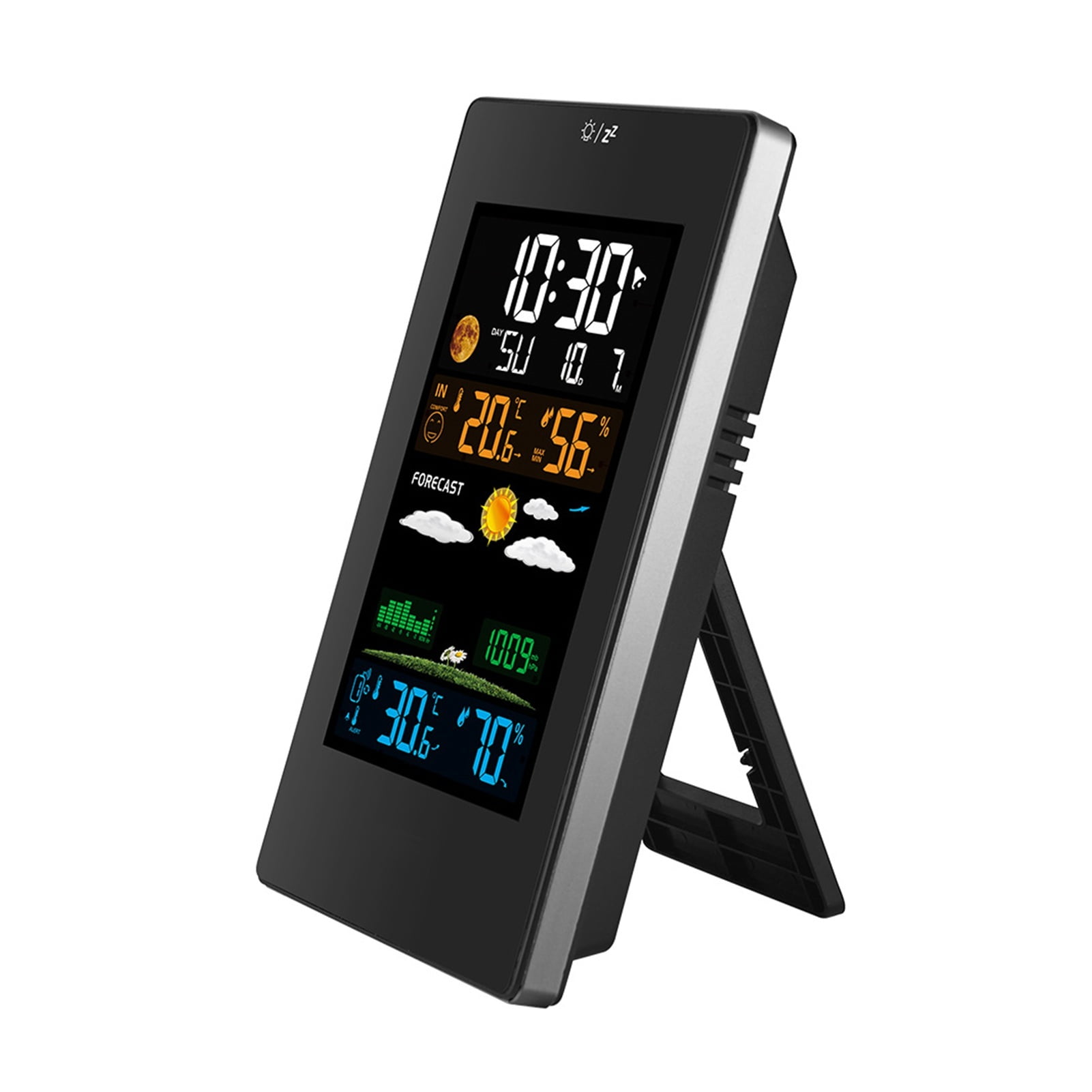Personal Weather Station Projection Alarm Clock With Outdoor Sensor Projector Dimmable Clock LCD 6 Types Of Weather Forecasts ,Easy to Operate