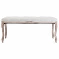 thumbnail image 2 of vidaXL Bench Linen & Solid Wood Furniture Multi Colors 43.3"x15"/59.1"x15.7", 2 of 12