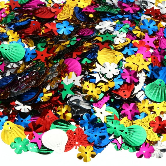 Uxcell Total 90Gram Sequins for Crafts, 3Pack Colored Sequin and Spangles, Multi Shapes