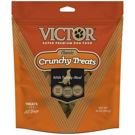 UPC: 0854524005559 | Victor Super Premium Dog Food 854524005559 14 oz Classic Crunchy Dog Treats with Turkey Meal