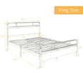 thumbnail image 6 of Amolife King Size Modern Heavy Duty Metal Platform Bed Frame with Wood Headboard, Sanders, 6 of 6