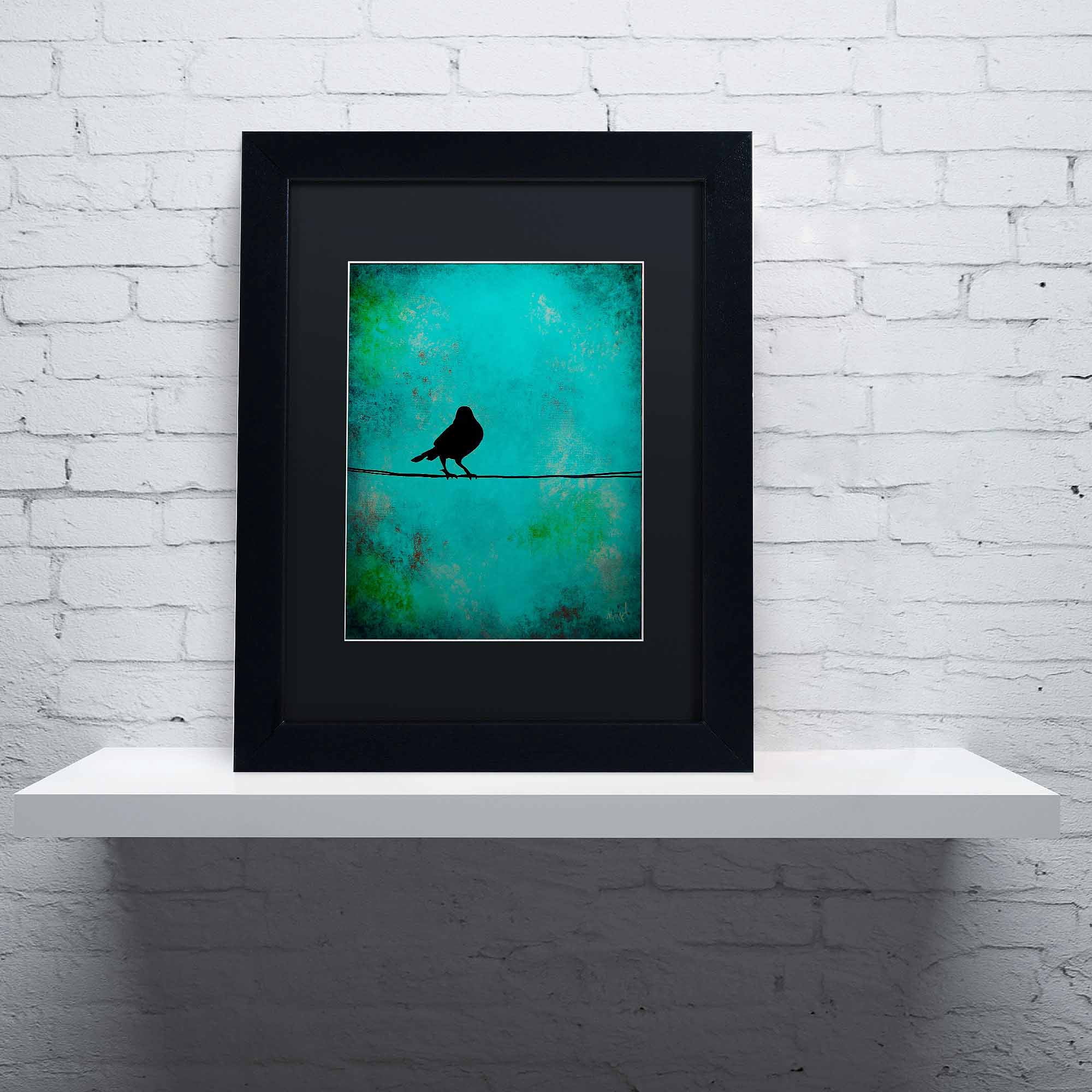 Trademark Fine Art "Bird's Attention" Canvas Art by Nicole Dietz, Black Matte, Black Frame