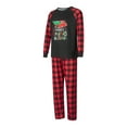thumbnail image 3 of Elippeo Family Matching Christmas Pajamas, Baby Romper/Pet Apparel/Letter Car Christmas Tree Pattern Tops and Plaid Pants Sleepwear Set, 3 of 10
