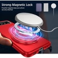 thumbnail image 2 of Magnetic Case for Samsung Galaxy Z Flip 3 Case with Kickstand & Ring Holder, [Compatible with MagSafe Charging] Slim Ultra PC Back Scratch-Resistant Military Grade Shockproof Case, Red, 2 of 14