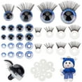 thumbnail image 1 of Ojos de seguridad para manualidades con pestañas, ojos para amigurumi, ojos para peluches, ojos de ganchillo con arandelas, 1 of 9