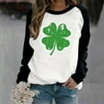 thumbnail image 4 of Aofany St Patricks Day Shirt for women Spring Patchwork St. Patrick's Day Printed Long Sleeves Round Neck Casual Tee Tops, 4 of 4