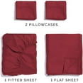 thumbnail image 4 of CGK Linens 4-Piece 400 Thread Count Cotton Sheet Set - California King Size 100% Cotton Sateen Bed Sheets Fits 18"-24" Mattresses, Burgundy, 4 of 6
