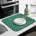 thumbnail image 3 of Green Skull Bat Pattern Dish Drying Mat for Kitchen 1 Pack, Ultra Absorbent Microfiber Dishes Drainer Mats,16"x18", 3 of 6