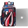 thumbnail image 4 of Mochila infantil unisex con interfaz USB, fabricada en tela Oxford, impermeable y resistente al desgaste (blanca)., 4 of 5
