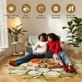 thumbnail image 4 of Flowers 5 Ft Round Throw Accent Area Rugs Floral Rose Flower Shaped Rug Modern for Girls Bedroom Floor Living Room Carpet 301 Beige, 4 of 10