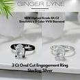 thumbnail image 7 of Solitaire 3 Ct Oval Engagement Ring for Women Sterling Silver CZ Ginger Lyne Collection, 7 of 7