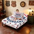 thumbnail image 4 of Manfei America 250 Anniversary Twin Sheets, Festival Fireworks Bedding, Red Blue White, Navy Reversible 3pcs (1 Flat Sheet, 1 Fitted Sheet and 1 Pillowcase), 4 of 6