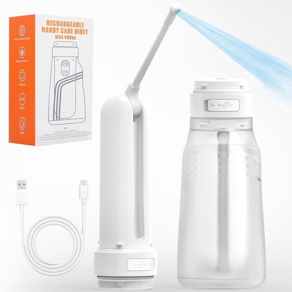 Portable Bidet for Travel with 400ml Bottle, Rechargeable Electric Travel Bidet with 3 Pressure Modes
