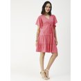 thumbnail image 3 of Moomaya Solid Spaghetti Strap Dress, Women's Tie-Knot Knee Length, Flared Dress, 3 of 8