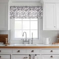 thumbnail image 3 of Spring Flowers Valance Curtains for Kitchen/Living Room/Bathroom/Bedroom Window, Rod Pocket Small Topper Half Short Window Curtains Voile Sheer Scarf, Farmhouse Dark Blue Pastoral Floral Leaf 60"x18", 3 of 8