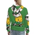 thumbnail image 7 of Lsque Cool Skateboarding Bulldog Pattern Casual Women's Hoodie,Hooded Sweatshirt with Kangaroo Pocket,Pullover Hoodie with Eye-catching Drawstrings-Large, 7 of 7