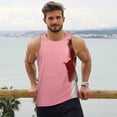 thumbnail image 6 of KLL Puppy Peeking Through Pink Print Men's Muscle Gym Workout Stringer Tank Tops Bodybuilding Fitness T-Shirts Tank Tops Men-Medium, 6 of 7