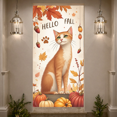 thumbnail image 2 of Autumn Leaves Cat Banner Decorative Pumpkin Hello Fall for Seasonal Decor Holiday Events Indoor Decoration, 2 of 5