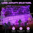 thumbnail image 3 of Lumières Solaires d'Halloween Violettes Extérieures, 320 LED 9.8 Pieds x 6.6 Pieds Lumières Solaires Étanches Extérieures, Lumière Violette avec Télécommande 8 Modes pour Décorations d'Arbre de Buisson d'Halloween, 3 of 7