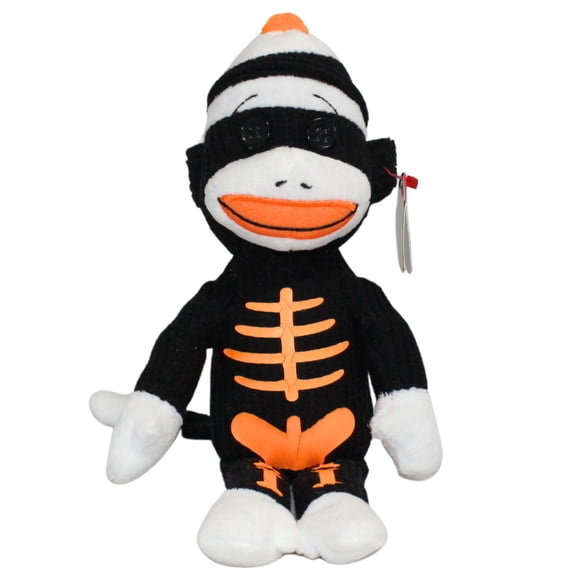 Ty Beanie Baby - Tricks the Halloween Sock Monkey - Stuffed Animal