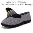 thumbnail image 3 of Diabetic Slippers Shoes for Men Arthritis Edema Adjustable Closure Memory Foam House Shoes, Grey 12, 3 of 7