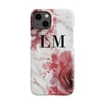 thumbnail image 1 of Personalised Floral Rose x White Marble Initials iPhone 15 Case,iPhone 16, 1 of 4