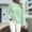Light green, variant on Pullover Crewneck Sweatshirt Ribbed Long Sleeve Tops Sweaters Fall Fashion Solid Round Neck Casual Knit Sweater Sweater Crochet Sweaters Running Sweatshirts Half Zip Pullover Women White M