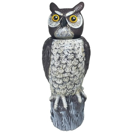 Dalen SOL-R Action Large Solar Fake Owl Decoy to Scare Away - 18 Tall - 360° Rotating Head