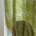 thumbnail image 6 of Green Leaves Boho Curtain for Bedroom,  Rod Pocket Rustic Farmhouse Bohemian Tassels Window Treatment, 1 Panel, 6 of 10