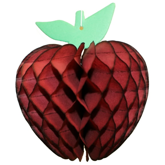 3-pack Devra Party 7 Inch Honeycomb Tissue Paper Apple Decoration, Maroon