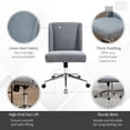 thumbnail image 6 of Vinsetto Mid Back Home Office Chair, Task Chair with Tilt, 360Â° Swivel, Padded Desk Chair with Adjustable Height, Grey, 6 of 9