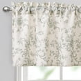 thumbnail image 2 of DWCN Thick Textured Linen Floral Valance for Kitchen Living Room, Rod Pocket Farmhouse Vintage Cottage Valance Curtain, Green Rose, 42 x 18 Inches, 1 Panel, 2 of 8