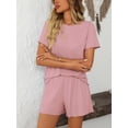 thumbnail image 3 of EASYBRA Women Pants Suit Solid Color Casual Two Piece Outfit Three Quarter Sleeve and Pants All Season S-XL, 3 of 7