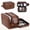 Dark Brown, variant on WANDF Travel Toiletry Bag 3 Layers with Wet Pocket, Vegan Leather Bags with Multiple fixed straps, Bathroom Toiletry Bag For Men, Business Travel Essentials,Birthday Gifts (Coffee)