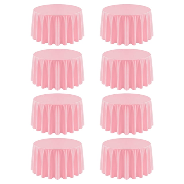 Mantel redondo rosa RestfulGlow, 8 piezas, 305 cm, poliéster