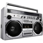 SP03001 1980s Silver Radio Boom Box Boombox Cassette Deck Stereo Cardboard Cutout Standee Standup