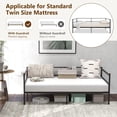 thumbnail image 3 of Daybed Frame, Metal Twin Size Platform Bed with Heavy Duty Slat Support, Space-Saving Sofa Bed Frame for Living Room Bedroom Guest Room, No Box Spring Needed - Black, 3 of 7