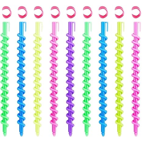 40 Pieces Hair Perm Rod Spiral Plastic Long Barber Hairdressing Styling Curling Perm Rod Hair Rollers Salon Tools for Women(6.10 x 0.24 Inch Random Colors)