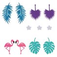 thumbnail image 2 of KAKOWELY Guirnalda de tela no tejida con diseño de flamencos para fiestas de cumpleaños y festivales (morado), 2 of 4
