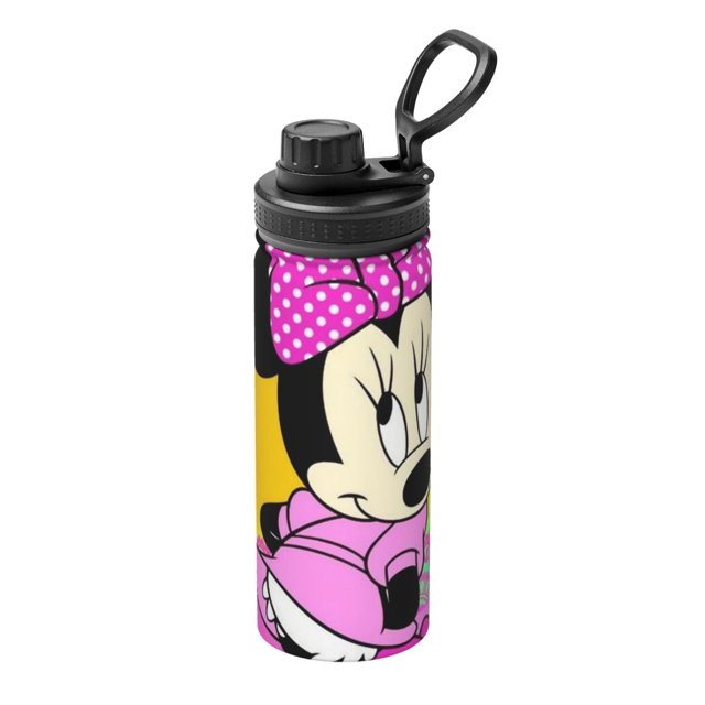 Botella de agua aislada deportiva de Minnie Mouse, de acero inoxidable, portátil, para exteriores, para viajes, fitness, estudiantes, talla única.