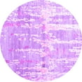 thumbnail image 1 of Ahgly Company Indoor Round Abstract Purple Contemporary Area Rugs, 4' Round, 1 of 4