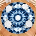 thumbnail image 2 of Blue Tie Dye Mandala Pattern Round Fitted Tablecloth with Elastic Edge,Dining Table Cover Waterproof,Outdoor Round Tablecloth for Camping,Dining,Indoor and Outdoor, 2 of 7