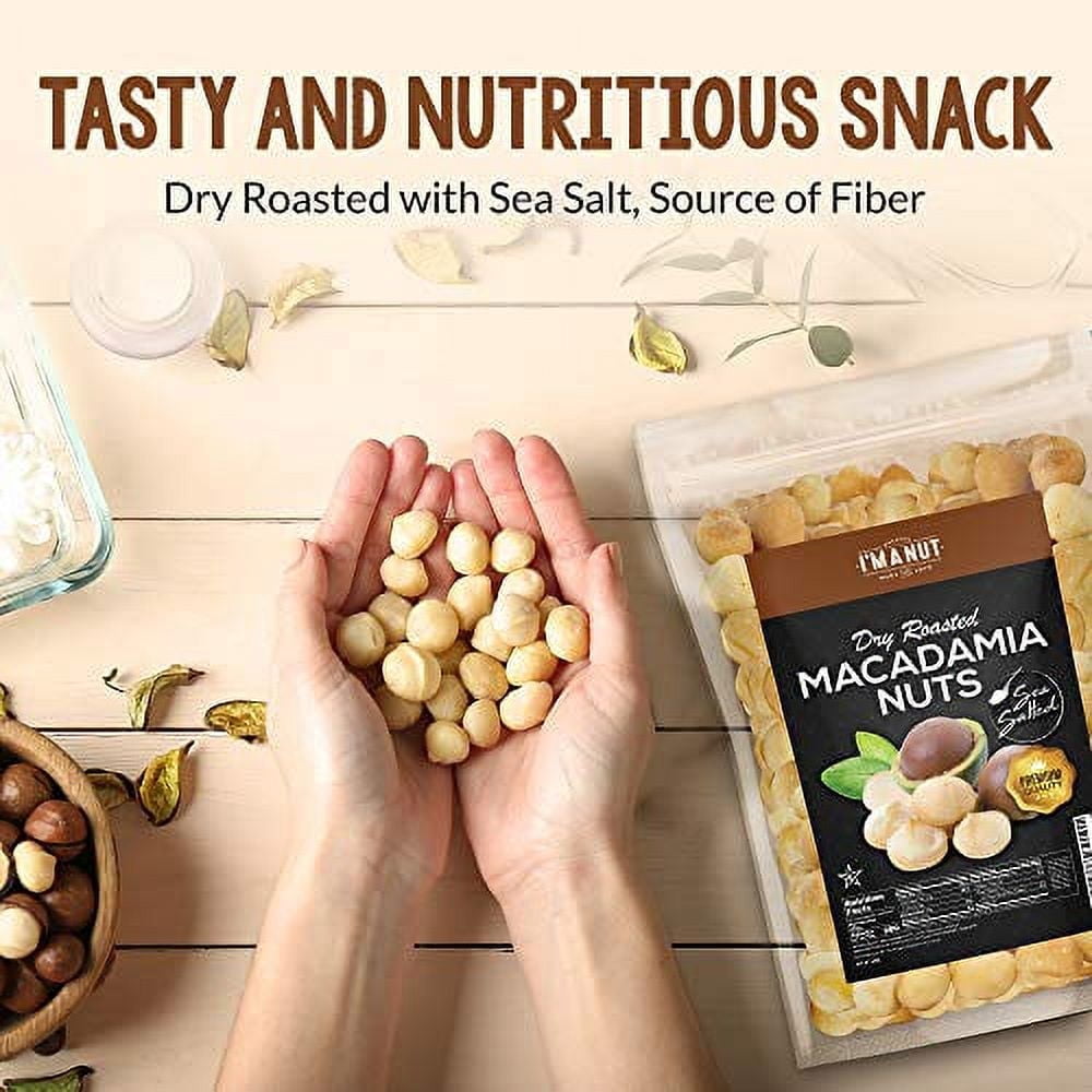 Premium Macadamia Nuts 24 oz – Macadamia Oven Toasted with Sea Salt, Vegan, Kosher, Non-GMO, Batch Tested Gluten & Peanut Free