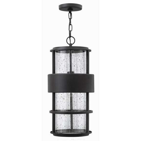 1 Light Large Outdoor Hanging Lantern in Modern Style 10 inches Wide By 21.25 inches High-Satin Black Finish-Incandescent Lamping Type Bailey Street