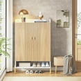 thumbnail image 4 of Tribesigns 6-Tier Entryway Shoe Cabinet, Adjustable Wooden Storage Organizer with Doors, Wood, 4 of 7