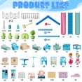 thumbnail image 3 of JoyStone Dollhouse with Warm Light, Pretend Play 14 Rooms DIY Playhouse, Kids Doll House with 2 Dolls, Creative Gift for Girls, Blue, 3 of 13