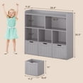thumbnail image 5 of Noelse Toy Storage Cabinet and Kids Bookcase with 3 Movable Drawers and 6 Open Shelves Featuring Fall Prevention Barrier for Playroom Nursery Kids Room Organization, Gray, 5 of 10