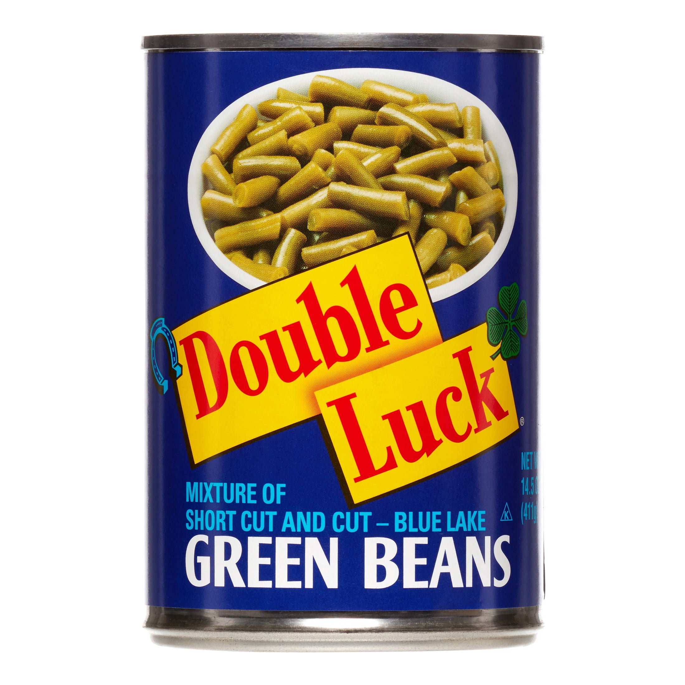 Double Luck Green Beans Mixed Cut, 14.5 oz Can