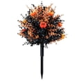 thumbnail image 2 of LiUMX Halloween Pumpkin Black Foliage Garden Stake, Artificial Fall Bush Yard Spike Decor for Porch, Front Yard Pathways, Garden Borders and Halloween Outdoor Decorations, 2 of 7