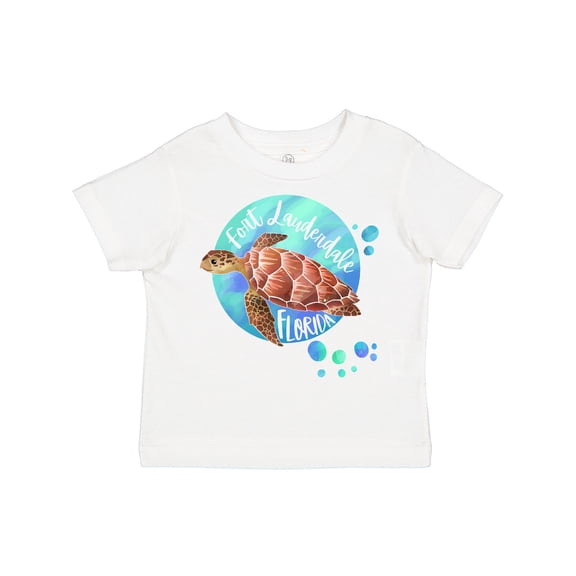 Inktastic Fort Lauderdale, Florida Swimming Sea Turtle with Bubbles Boys or Girls Toddler T-Shirt